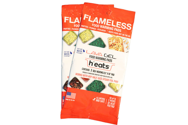 Half-pan self-heating food warming pads - 2 pack