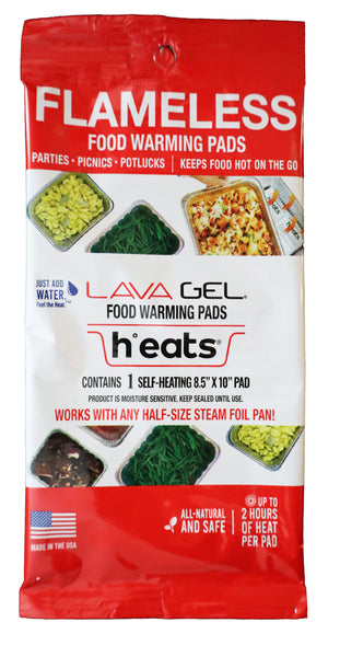 Half-pan self-heating food warming pads - 36 pack